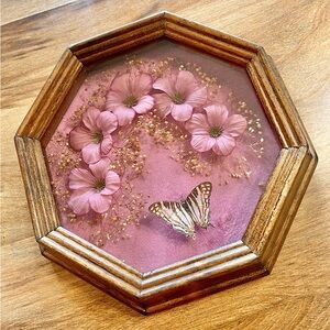 Vintage Octagonal Framed Art